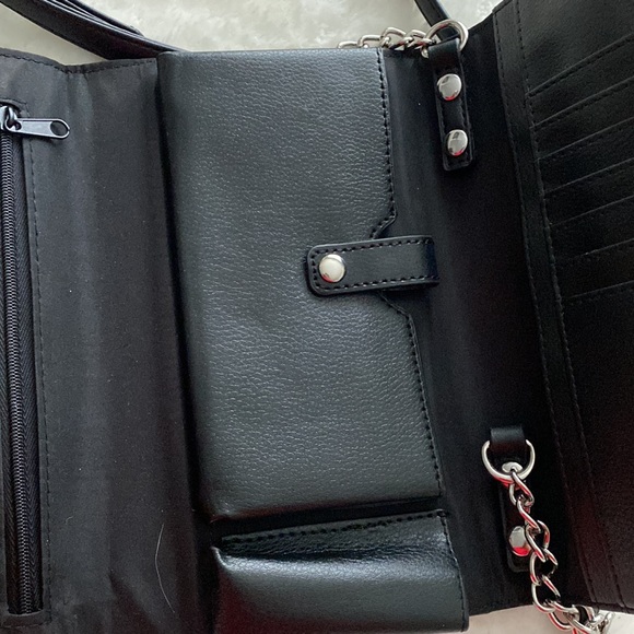 Nine West Crossbody Flap Wallet - Black - Picture 7 of 12